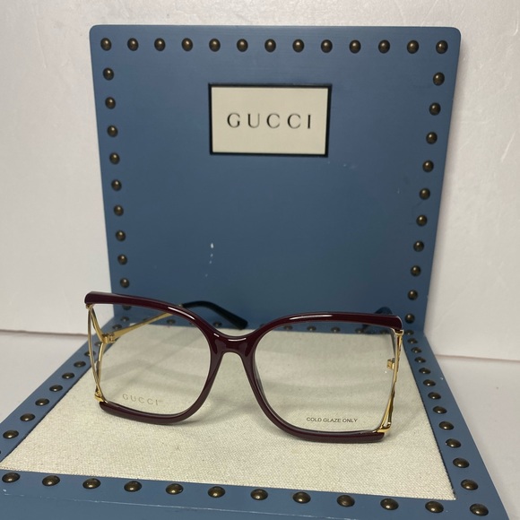 New- 🔥New GUCCI BUTTERFLY FASHION FRAMES GG0592S 003 RED/GOLD 60MM - Picture 4 of 16